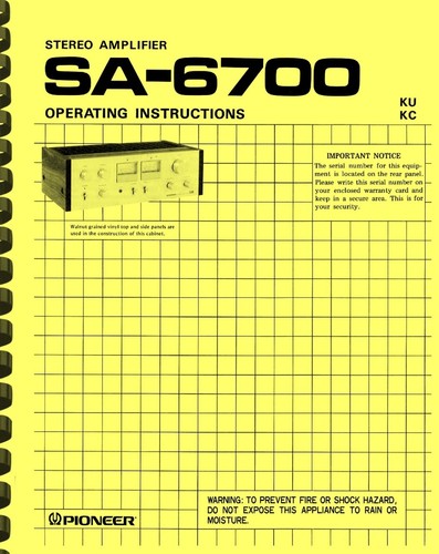 Pioneer 6700 amplificatore - pioneer, sa-6700
