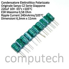 10 pezzi 220uF 10V 105°C