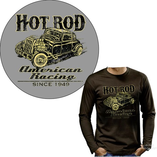 Shirt hot rod auto - rod, manica