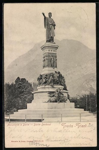 Cartolina trento monumento a - cartolina,