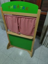 Teatrino per marionette, in legno, per bambini