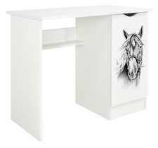 Scrivania Roma bianca in legno per bambini - motivo Ritratto di Caval 239Q