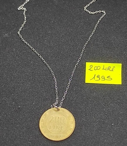 Collana con moneta 200 lire - collana,