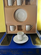 Richard Ginori 5 tazzine 5 piattini caffè forma medici mocca set vintage 