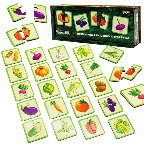 Rompicapo legno con verdure - legno,