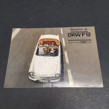 Catalogo pieghevole automobili Auto Union DKW F12 in francese. Spellature