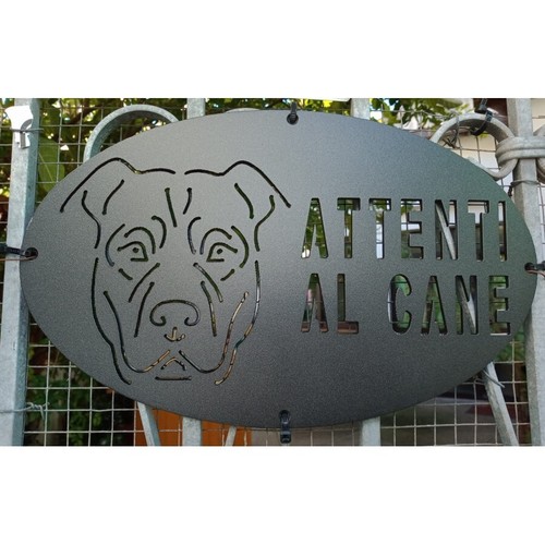 Targa cartello attenti - targa, al