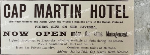 Cap martin hotel - cap, opening
