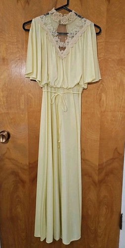 Maxi abito giallo vintage - , anni