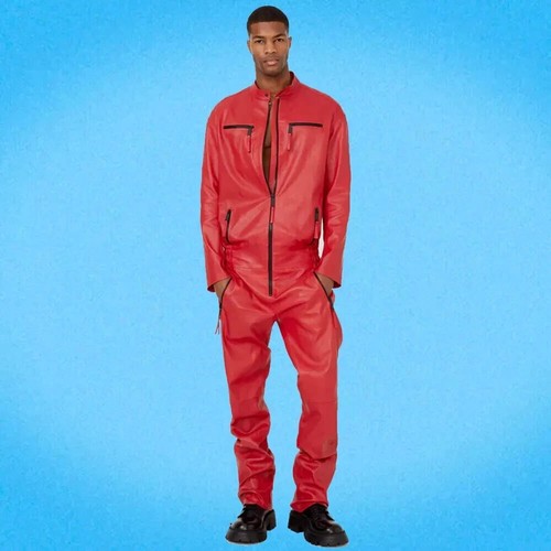 Tuta casual uomo pelle - tuta, da