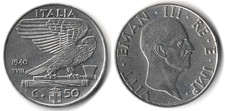 Italia 50 centesimi, 1940