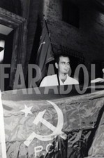 Foto vintage Italia, La bandiera del Partito Comunista, stampa 24x30 cm