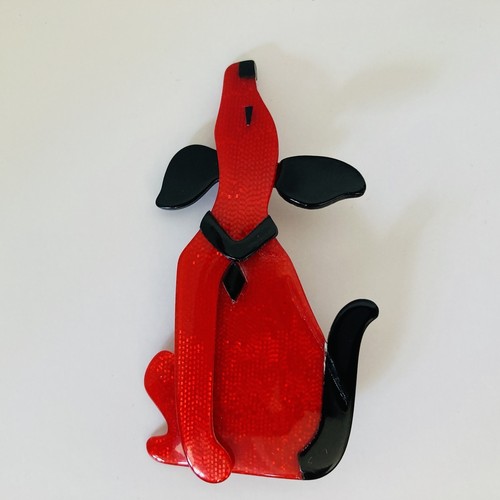 Spilla cane rosso parigi - spilla,