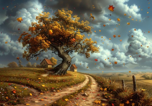 Albero con stampa artistica