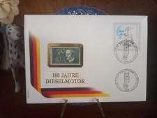 gg3) Francobollo 100 anni motore diesel Philswiss del 1997 su FDC e 1958 MHN