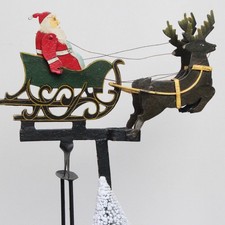 Vecchio Pendolo Babbo Natale Nicolaus m Slitta Renna e Albero di Natale Babbo Natale