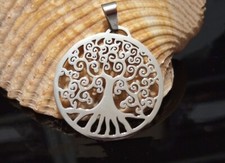 1pz charm ciondolo albero della vita in acciaio inox 32x30mm bijoux