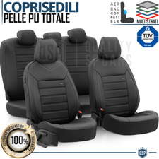 COPRISEDILI Auto in PELLE Pu Nera ADERENZA PERFETTA Anteriori + Posteriori TÜV