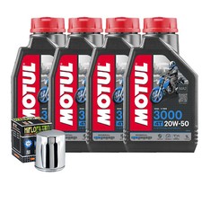 Kit Tagliando Olio Motul 3000 20W50 Per Harley Davidson FLHR Road King 1999>2006