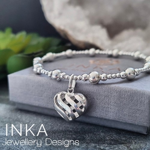Bracciale cuore reticolo