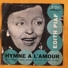 Edith Piaf Hymne A L’amour 45 Rpm Columbia