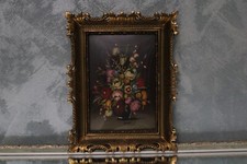 Elegante Quadro Vintage con Natura Morta Floreale "Su Rame" Firmato Haus 
