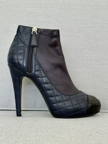 Stivali chanel neri navy - stivali, neri/navy