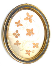 ANTICA CORNICE OVALE DORATA DELL' 800 XIX SEC. LUCE: 38X28,5 CM GRADATE COMO