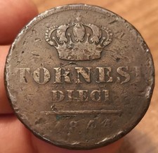 Moneta 10 Tornesi 1844, 3