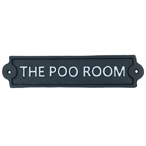 Targa insegna ghisa the poo - the,