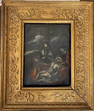 Dipinto su lavagna, XVIII secolo, Deposizione di Cristo