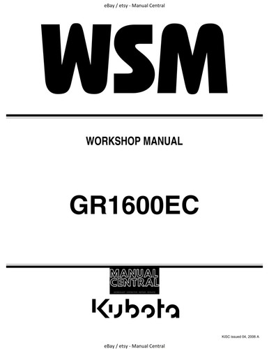 Kubota gr1600ec manuale - kubota,