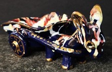 Asinello con carretto in ceramica– Scultura decorativa Nord italia, anni ’80