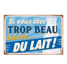 Plaque humour boire lait - humour,