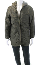 Giacca basic Aspesi uomo con bottoni manica lunga e cappuccio tinta unita verde taglia M