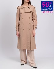 RRP€378..,MERCI Trench Coat IT40 US4 UK8 S Beige Doppiopetto Made in Italy