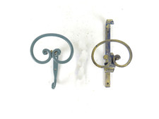 2 ATTACCAPANNI SINGOLI DA PARETE APPENDIABITI MURO VINTAGE FERRO BATTUTO CH16 f