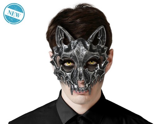 Maschera lupo argento - maschera,