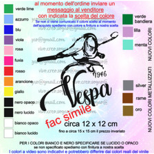 ADESIVO VESPA LOGO PER MOTO CASCO MOTOCLUB CLUB MOTO SCOOTER VARI COLORI