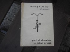 catalogo/pieghevole ricambi/listino prezzi BICICLETTE TOURING ECO 20- RARO