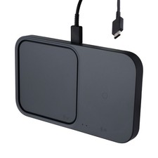 Samsung 15W Wireless Caricabatterie Duo Con Viaggi Adattatore - Scuro Grigio (