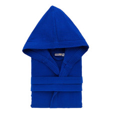 Accappatoio nido d'ape con cappuccio di puro cotone unisex Linea Oro