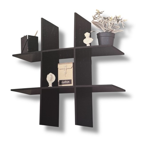 Black wall rack with mounting - black,