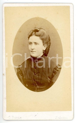 1870 saluzzo ritratto - saluzzo, donna