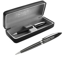 Charles Dickens® Penna A Sfera Sheffield Argento/Nero Incisione Laser Incisa