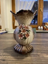 Vaso antico porcellana Capodimonte decorato fiori floreale epoca