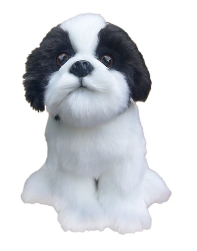 Peluche bianco nero - bianco, shih