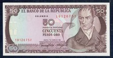 COLOMBIA   50 Pesos Oro 1985   Pick 425b    Fior di Stampa  - Gian 12