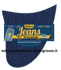 TOPPE JEANS SCURO PAIO DI RINFORZI PER CAVALLO PANTALONI TERMOADESIVE MADE ITALY