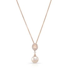 Rosa perla morganite - rosa, collana